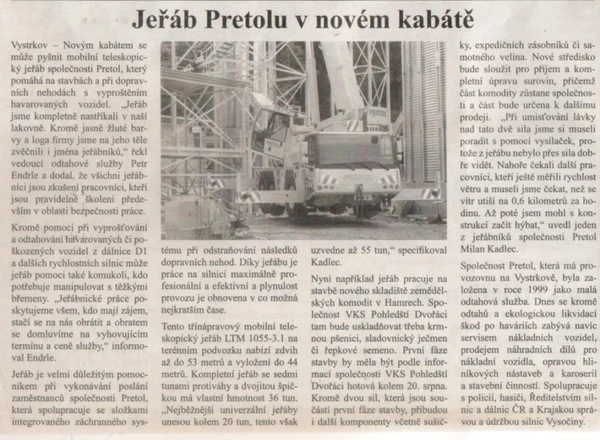 Jeřáb PRETOLU v novém kabátě